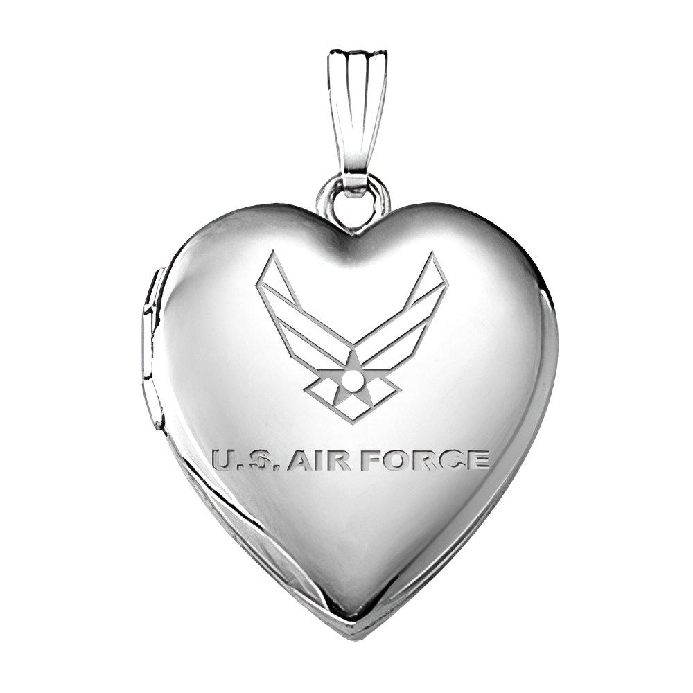 Silver Air Force Heart Locket