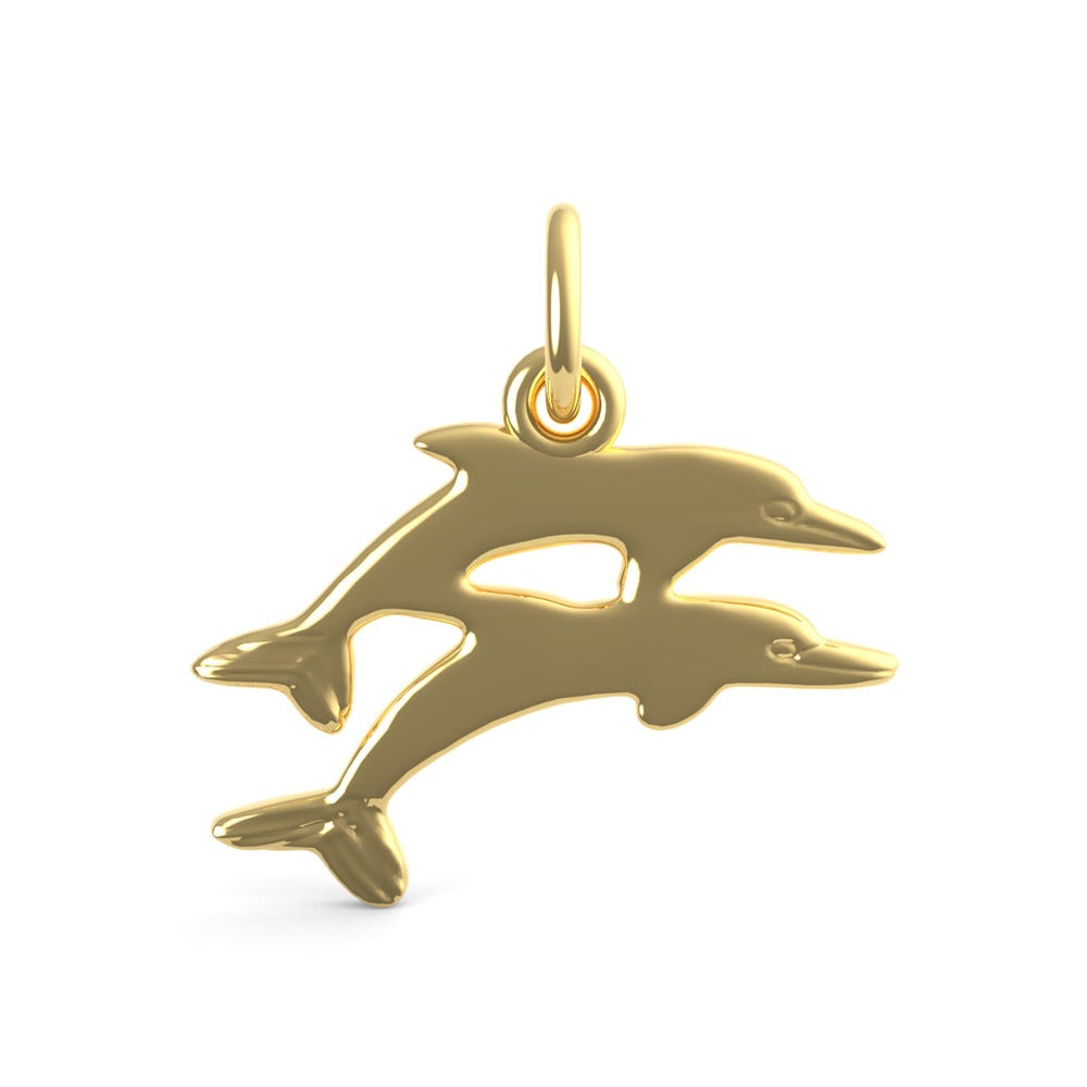 Two Dolphins Jumping Charm