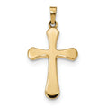 14k  Polished Rounded Cross Pendant