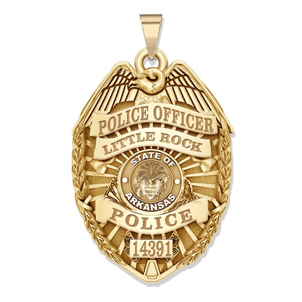 Personalized Arkansas Police Badge with Your Rank, Number & Department