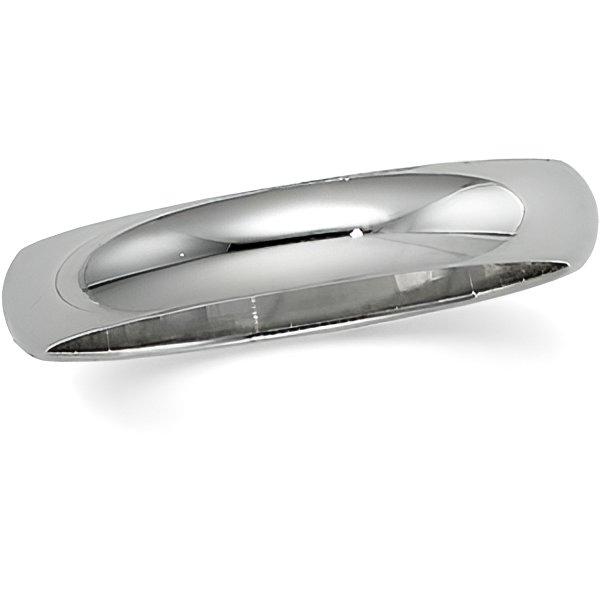 14k White Gold 4mm Half-Round Wedding Band