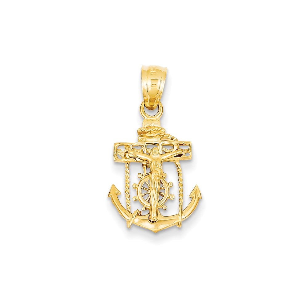 14k Mariners Crucifix Pendant