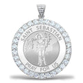 Saint Sebastian CZ Religious Round Medal
