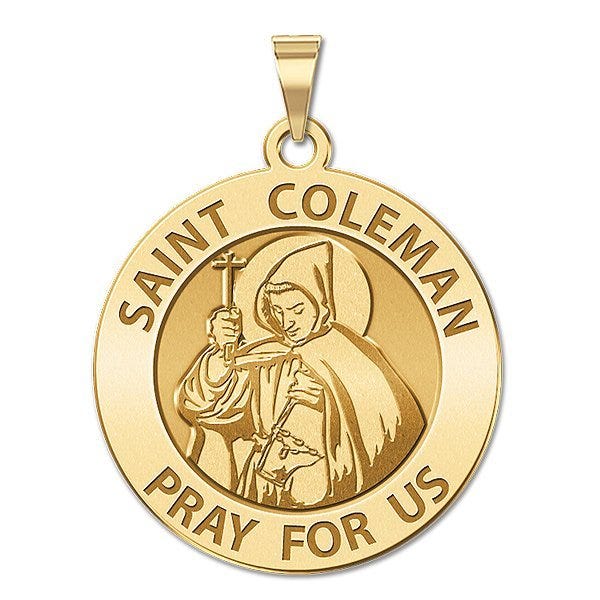 Saint Coleman Mac Duagh Round Religious Medal "EXCLUSIVE"