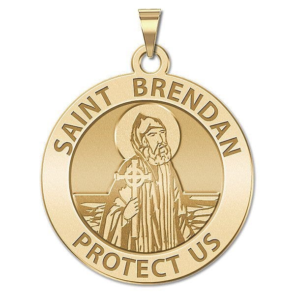 Saint Brendan Round Religious Medal - "EXCLUSIVE"