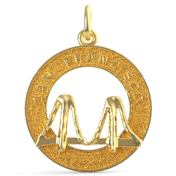 San Francisco Bridge Ring Charm Engravable