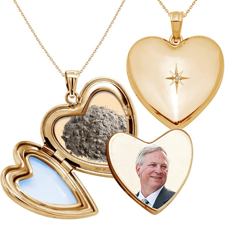 Cremation & Hair Photo Locket with Diamond