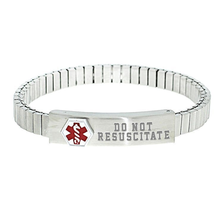 Stainless Steel Women's Do Not Resuscitate Expansion Bracelet