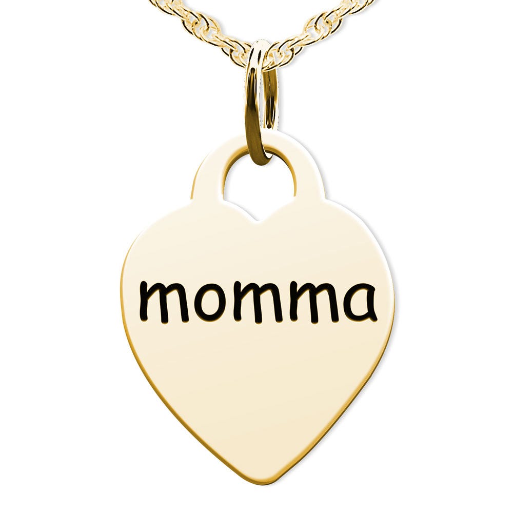 Momma Heart Shaped Charm
