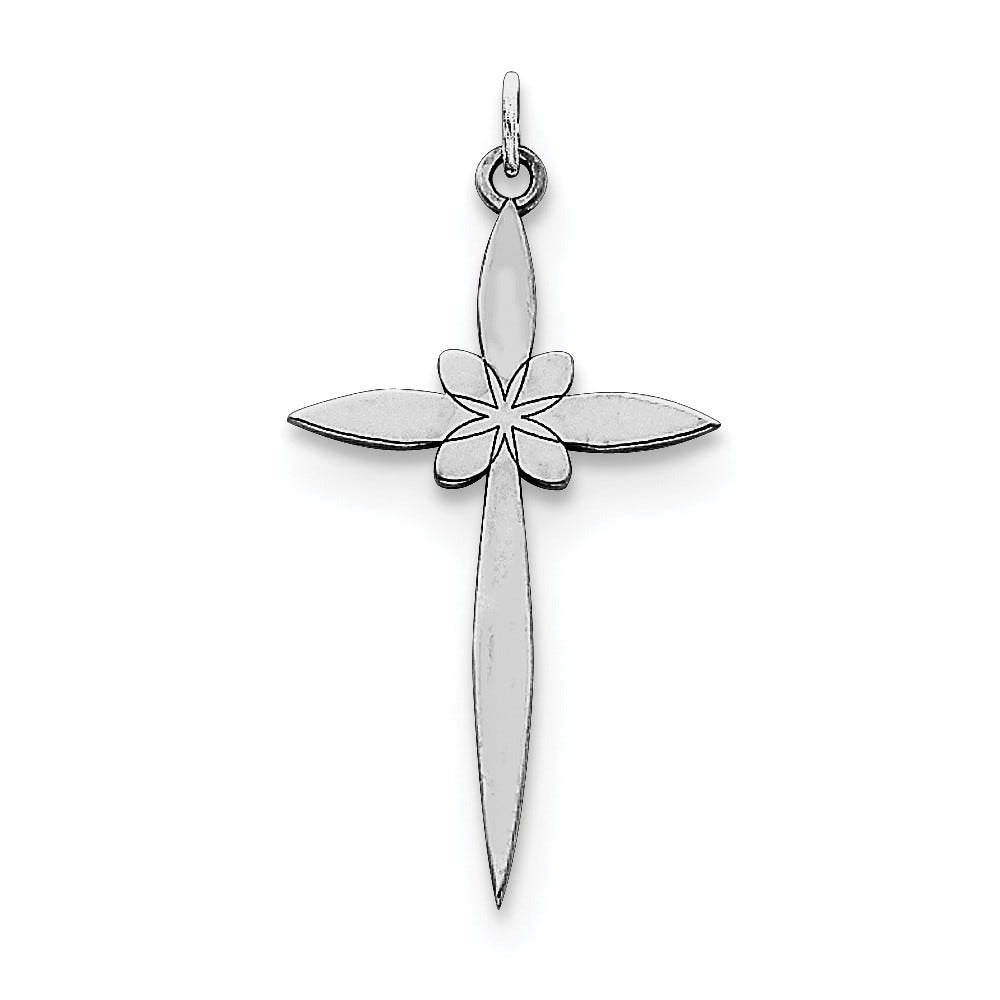 Sterling Silver Laser Designed Cross Pendant