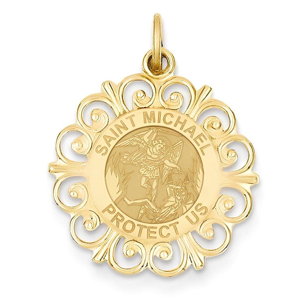 Saint Michael Round Filigree Religious Medal