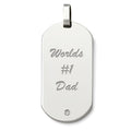 Engravable Stainless Steel Dog Tag with 24" Stainless Steel Bead Chain - Stainless Steel Dogtag