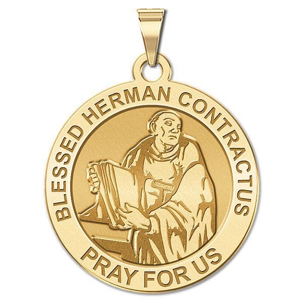 Blessed Herman Contractus Round Religious Medal