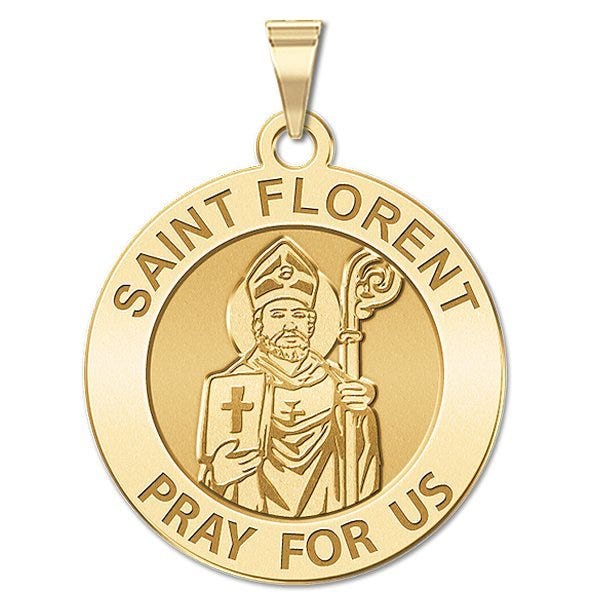 Saint Florent Round Religious Medal  "EXCLUSIVE"