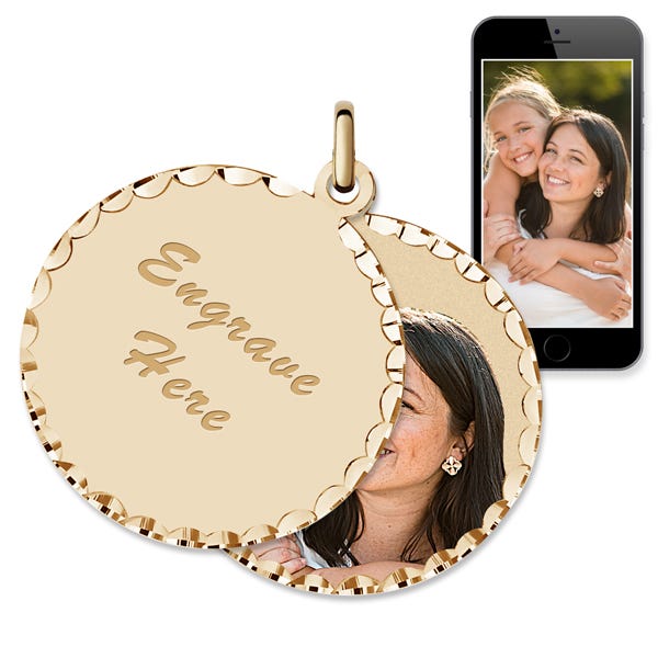 Round Swivel Photo Pendant