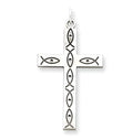 Sterling Silver Laser Designed Cross Pendant