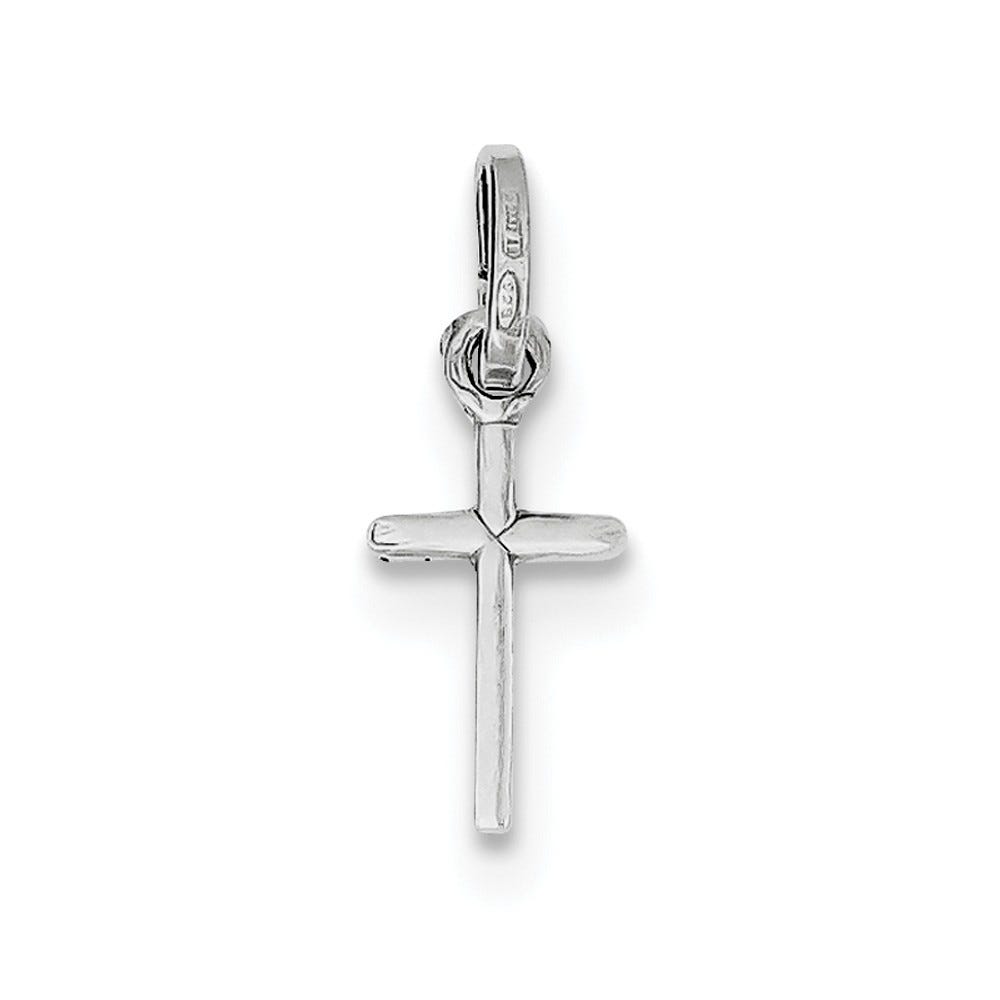 Sterling Silver Rhodium-plated Cross Charm