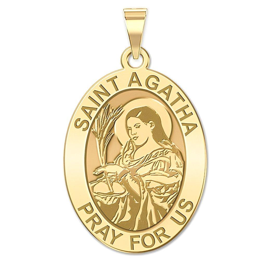 Saint Agatha Religious Oval Medal
