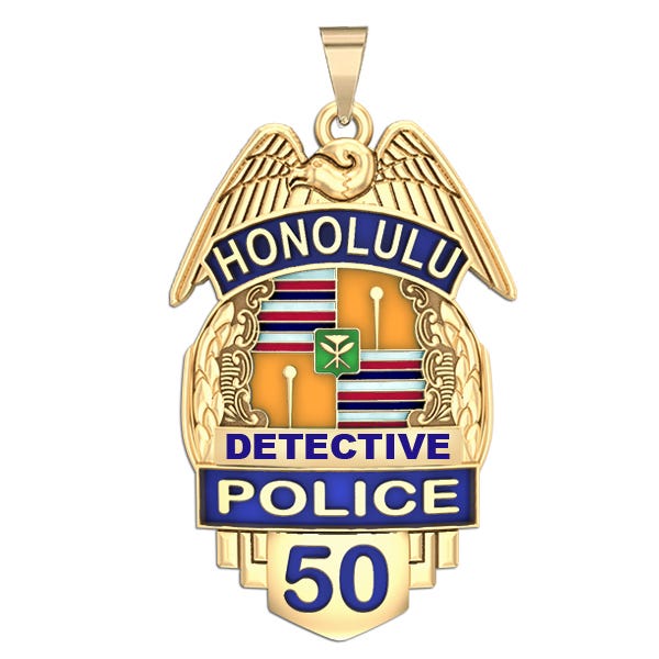 Personalized Honolulu Hawaii Police Badge with Your Rank and Number