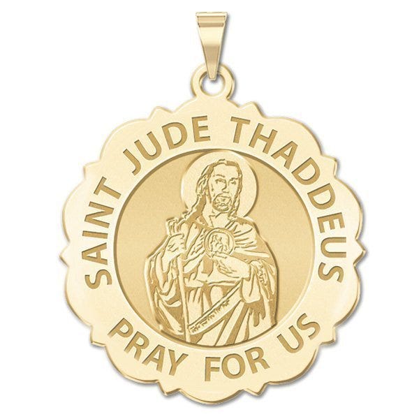 Saint Jude Scalloped Religious Medal