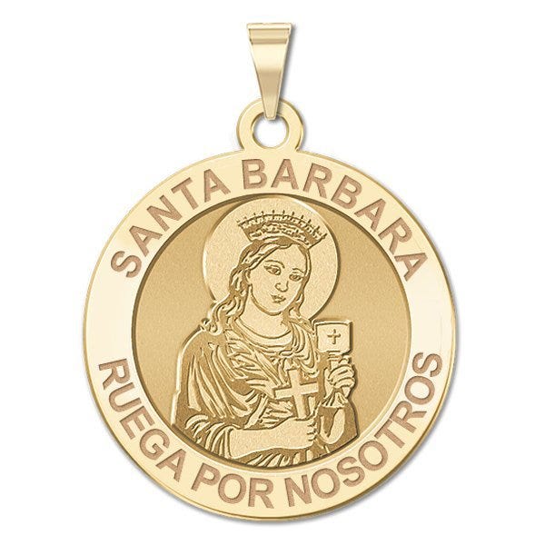 Santa Barbara Round Religious Medal