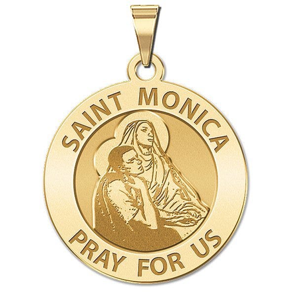 Saint Monica w/ her son Saint Augustine Religious Medal