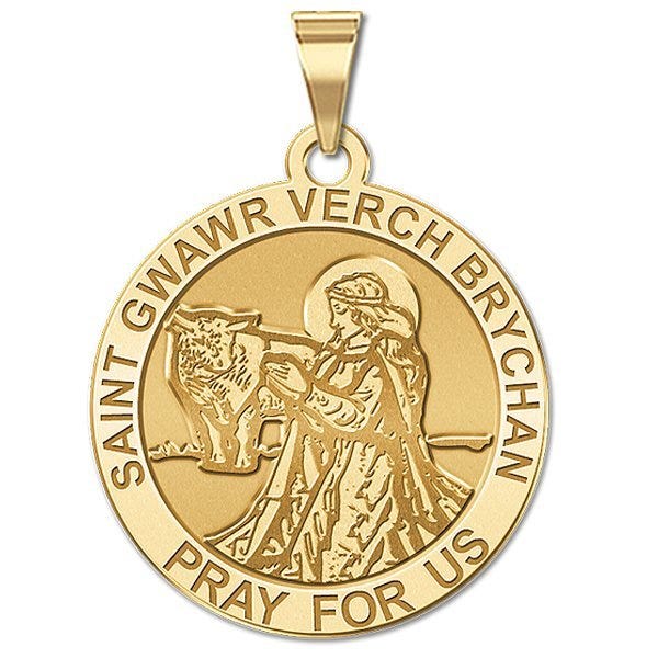 Saint Gwawr Verch Brychan Round Religious Medal  "EXCLUSIVE"