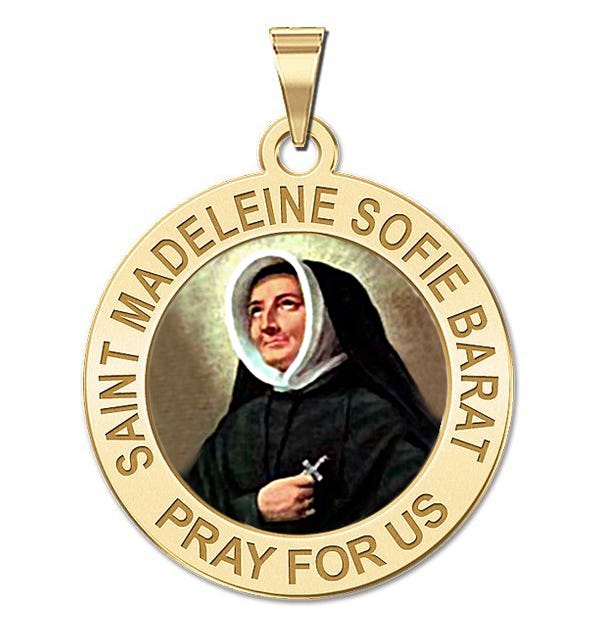 Saint Madeleine Sofie Barat Round Religious Medal Color