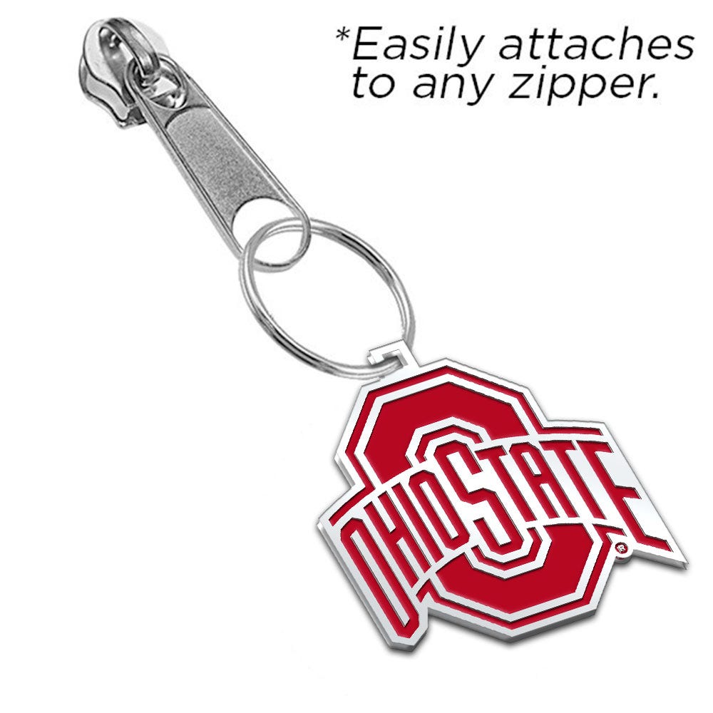 Ohio State University Logo Color Enamel Zipper Pull