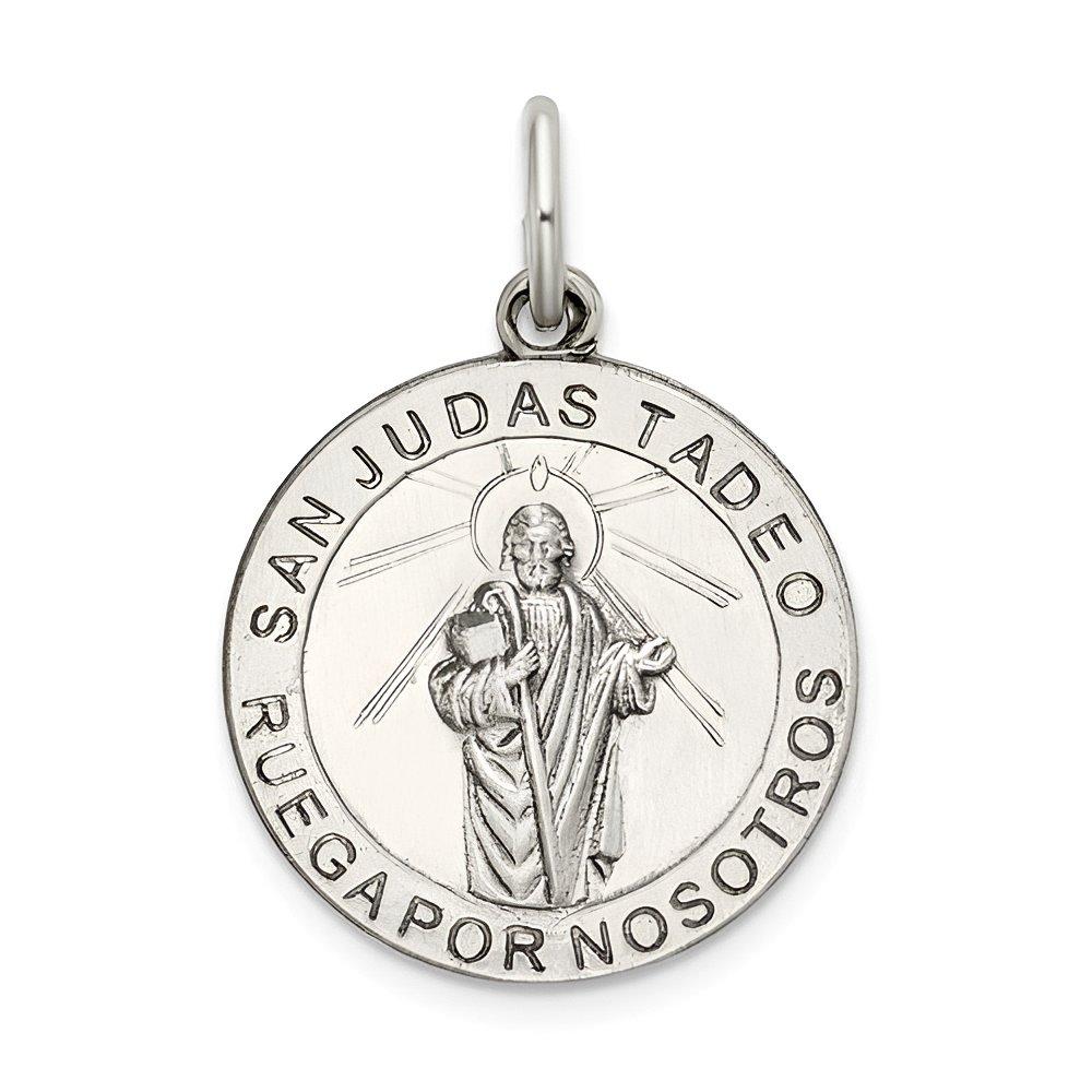 Sterling Silver Antiqued Spanish St. Jude Thaddeus Pendant