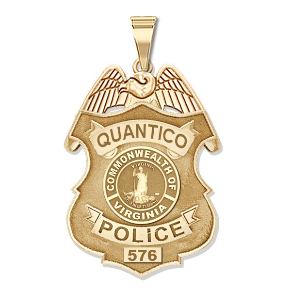 Personalized Quantico Virginia Police Badge with Your Rank and Number