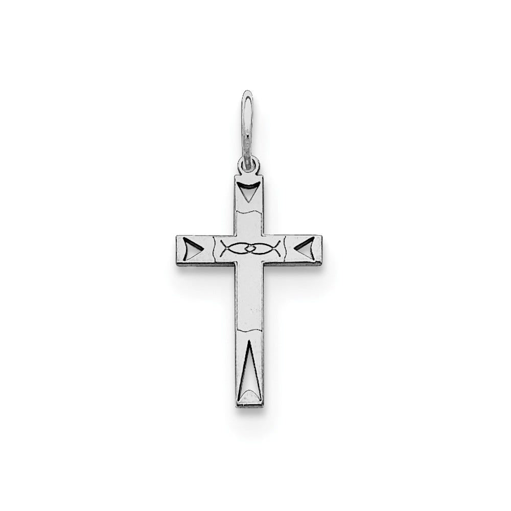 Sterling Silver Laser Designed Cross Charm