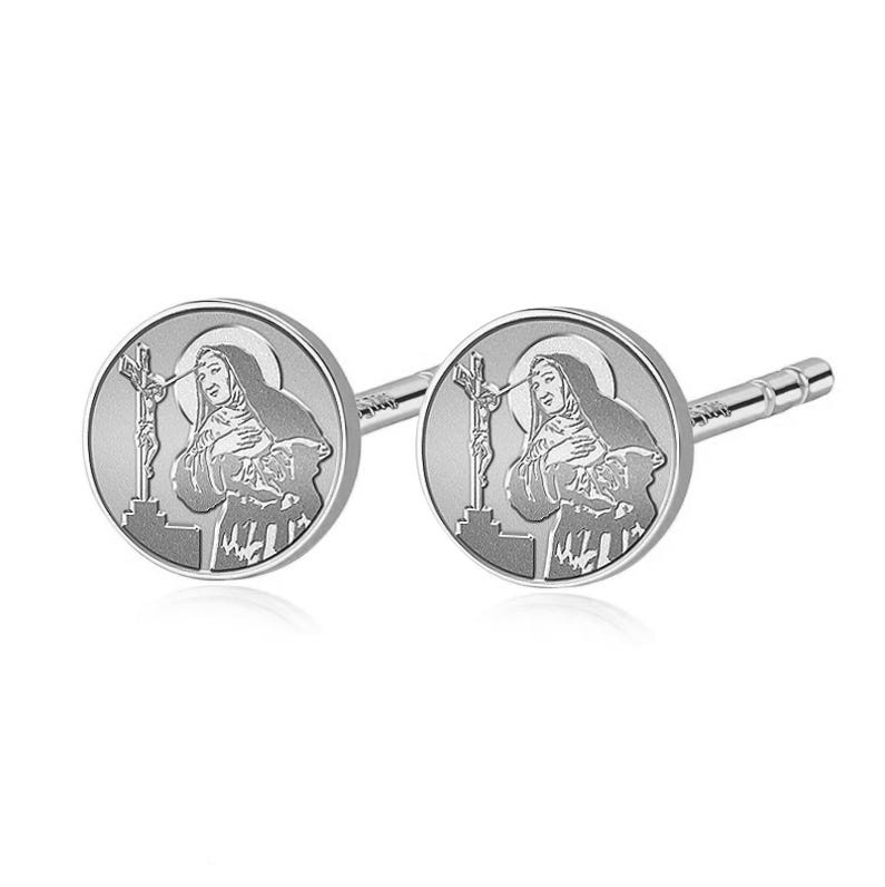 Pair of Saint Rita Stud Earrings