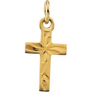 14K Yellow Gold CHILD'S CROSS PENDANT