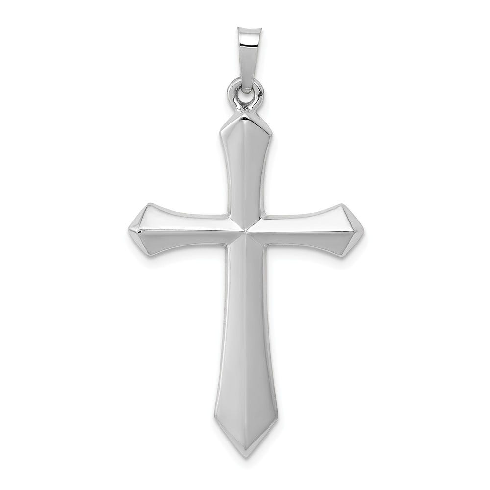 14k White Gold Polished Cross Pendant