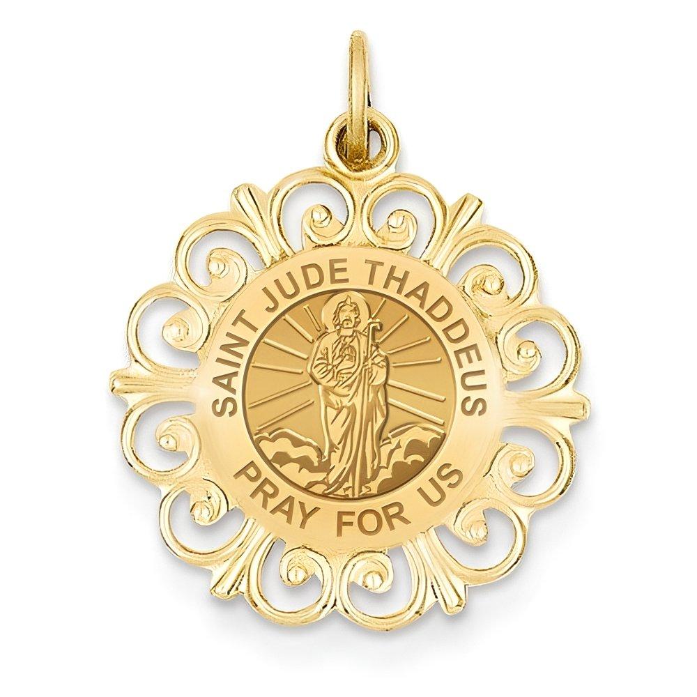 Saint Jude Thaddeus Round Filigree Religious Medal