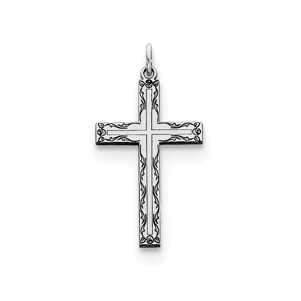 Sterling Silver Laser Designed Cross Pendant