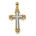 14k Two-tone Polished Cross Pendant