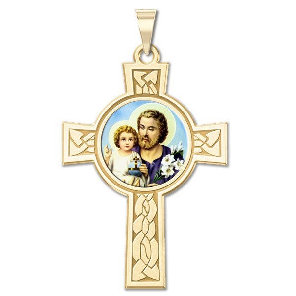 Saint Joseph Cross Religious Medal  "Color EXCLUSIVE"