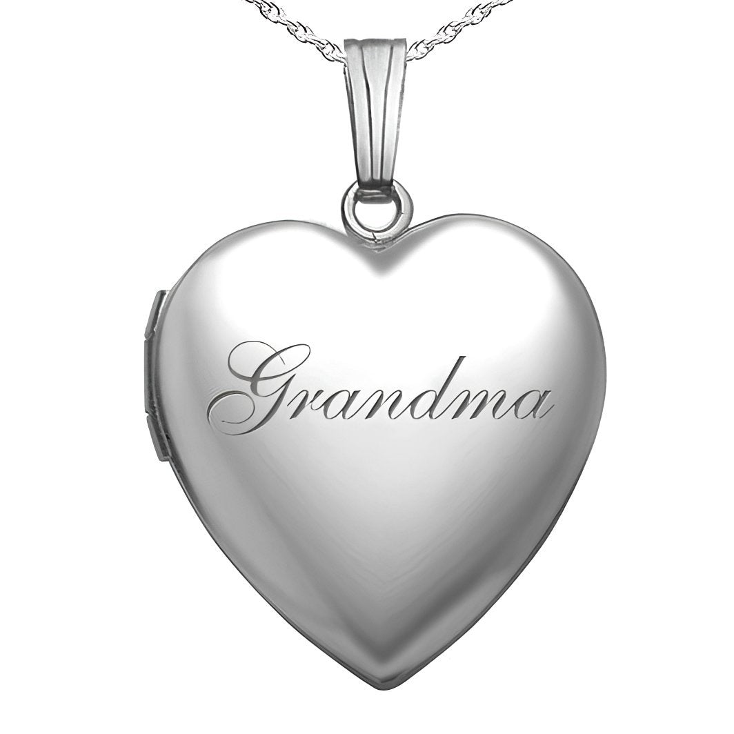 Silver Grandma Sweetheart Photo Locket