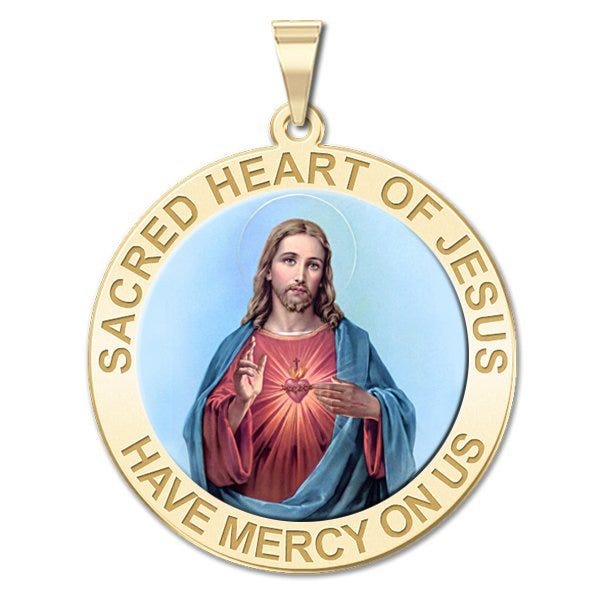 Sacred Heart of Jesus Religious Medal Color