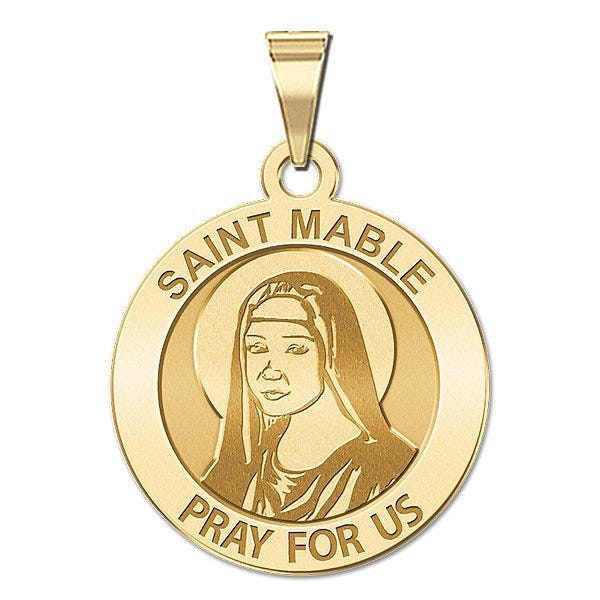 Saint Mable of Riom Round Religious Medal