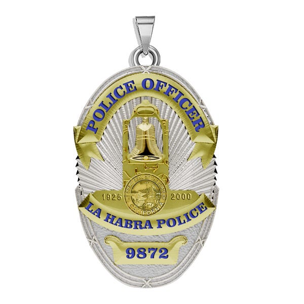 Personalized La Habra California Police Badge with Your Rank and Number