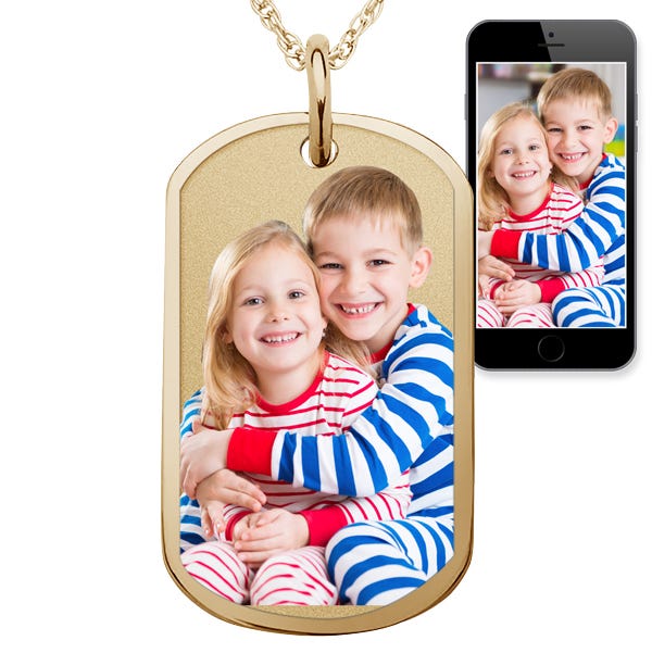 Photo Engraved Dog Tag with Border