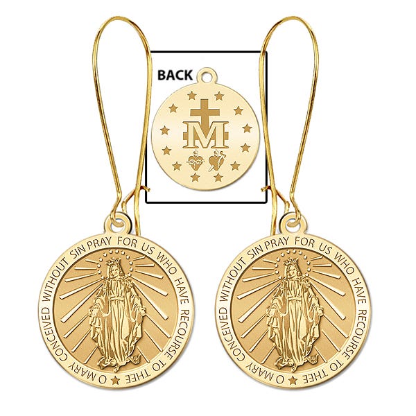 Miraculous Medal Double-Sided Earrings "EXCLUSIVE"