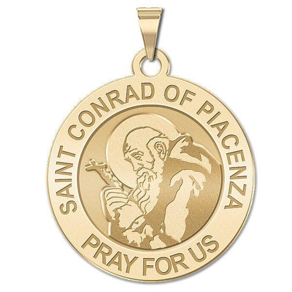 Saint Conrad of Piacenza Round Religious Medal - "EXCLUSIVE"