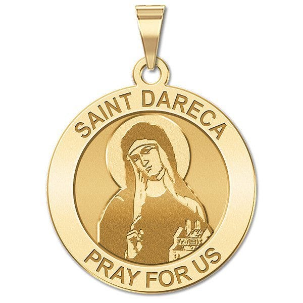 Saint Darerca Round Religious Medal  "EXCLUSIVE"