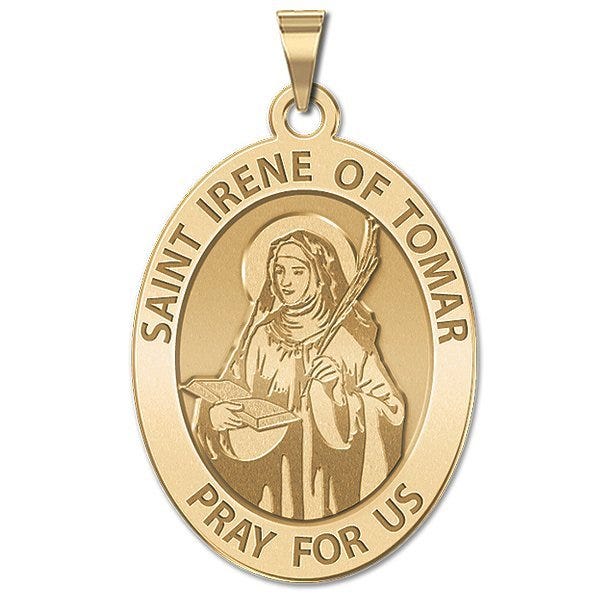 Saint Irene of  Tomar OVAL Religious Medal  "EXCLUSIVE"