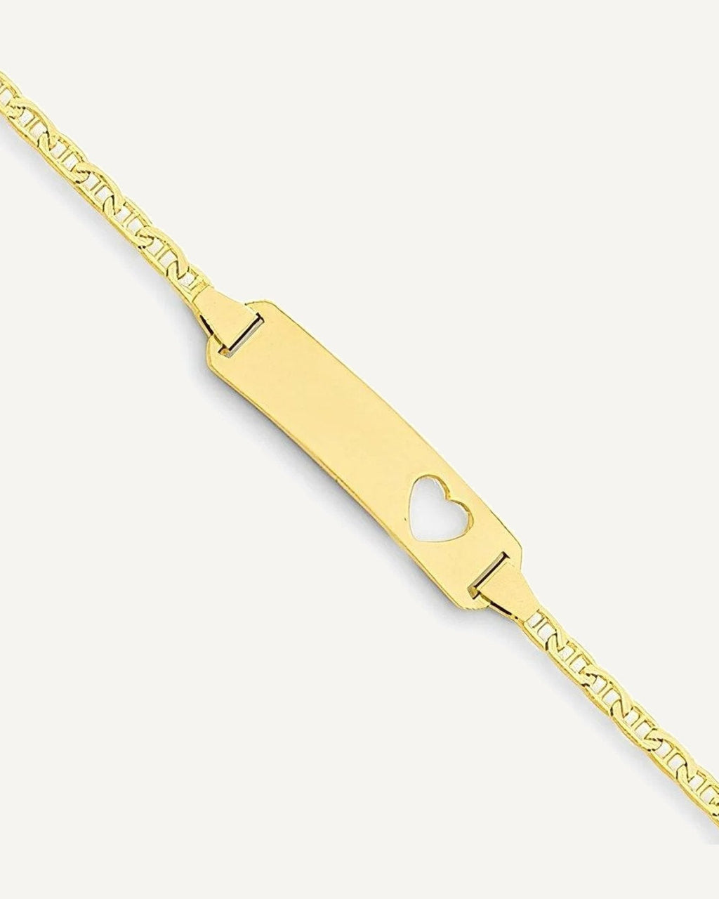 Custom Engraved 14k Gold Children's Anchor Link ID Bracelet