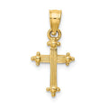 14k Small Budded-Ends Cross Charm